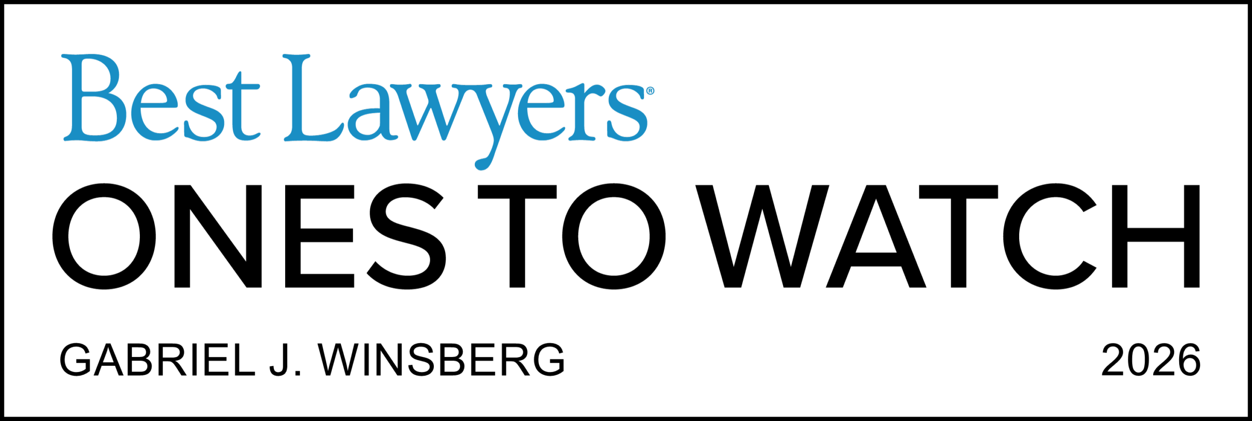 Gabe Winsberg Best Lawyers Ones to Watch 2026 badge